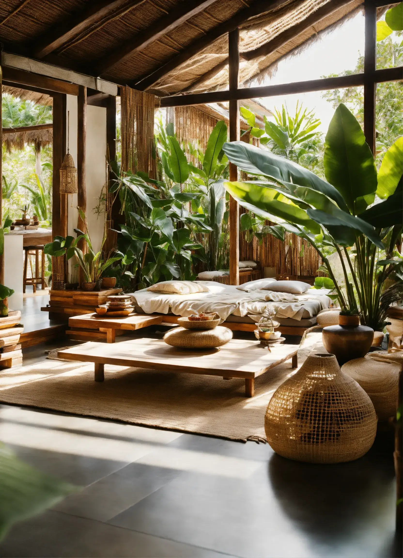 Secluded reading nook with bookshelves