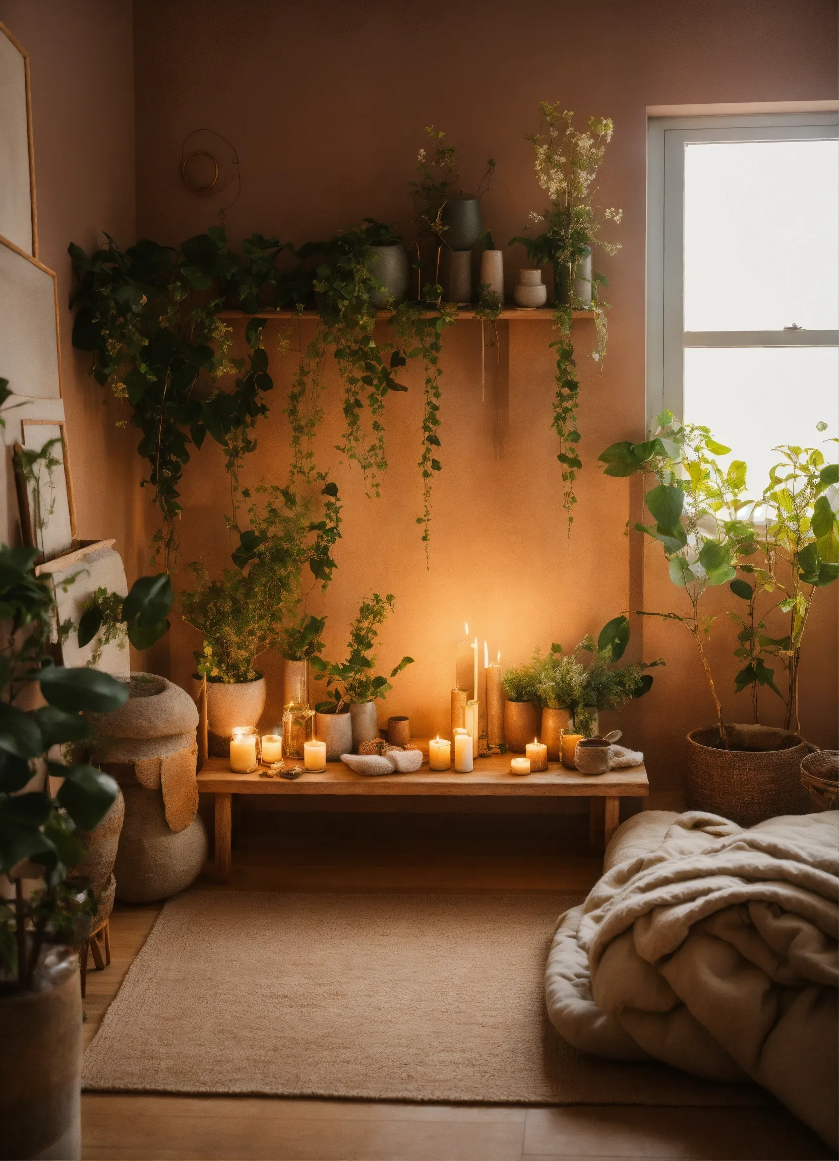 Cozy corner with comfortable chair and soft lighting